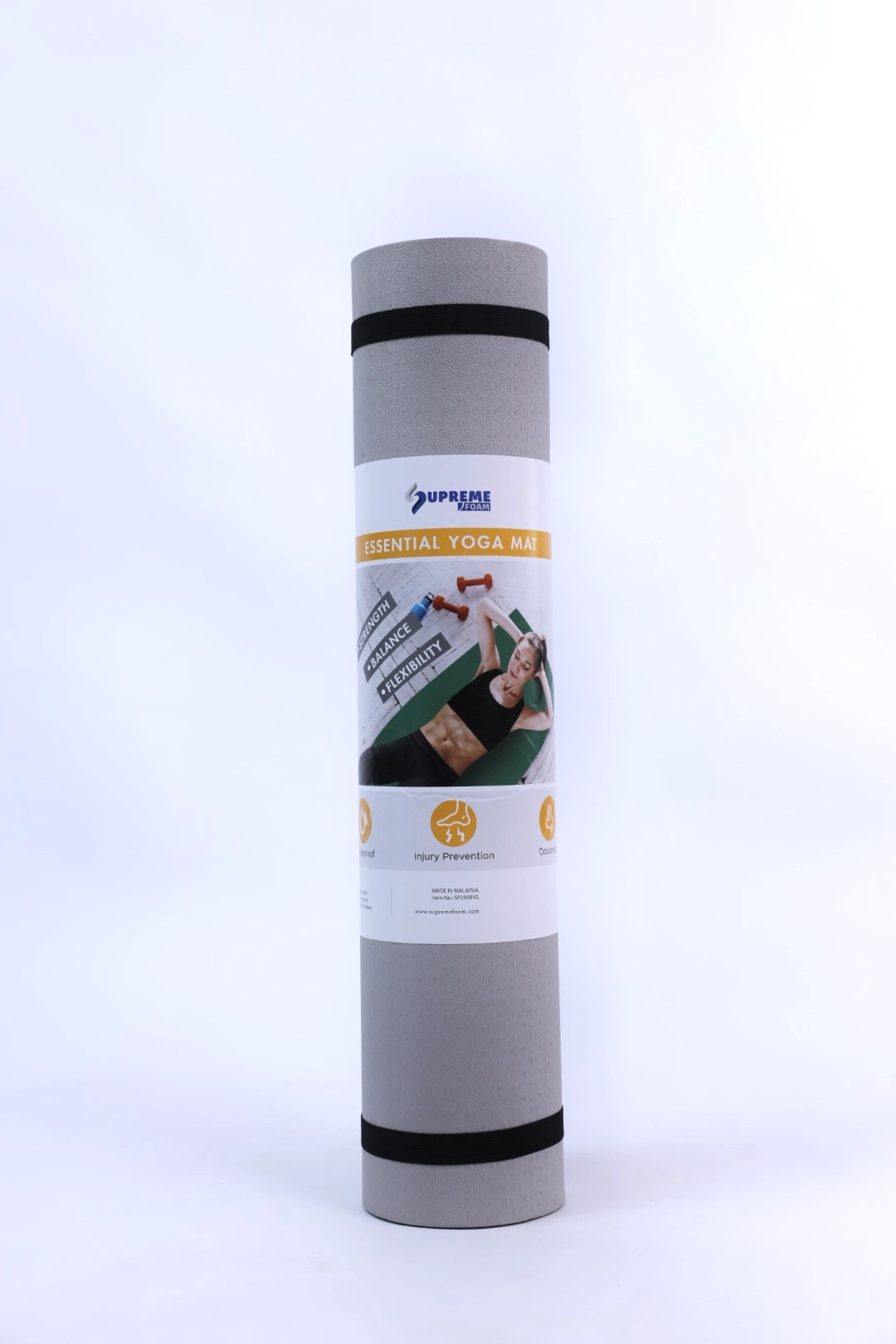 SP2000YG YOGA MAT (6MM)-GREY - Image 3