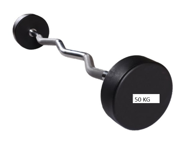 BW 50 Rubber Fixed Zig-zag Barbell Weight 50kg (GateGold Fitness) Brand